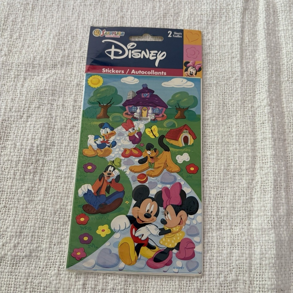 VTG SandyLion Disney Stickers Mickey Minnie Pluto Goofy‎ Donald 2 Sheets Retired